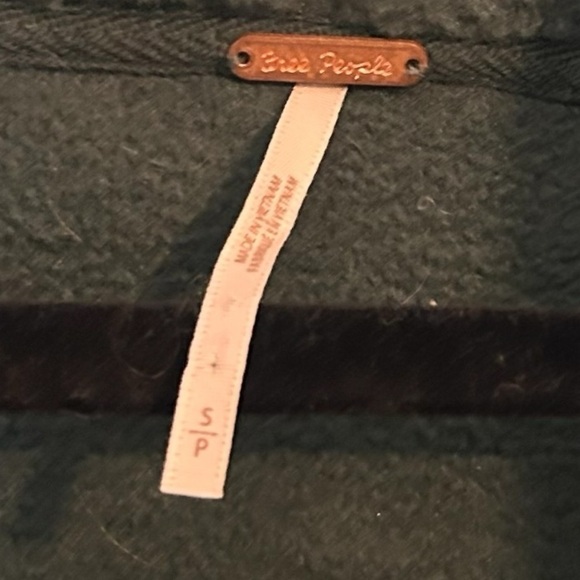 Free People Poppy Pullover- Forest Pine Sherpa Half Zip Pullover- Size Small - Picture 10 of 13